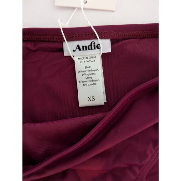 Andie Swim Plum Red Hipster Bikini Bottom Women’s Swimwear - Picture 5 of 9